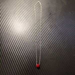Sterling Silver Red Bead Necklace